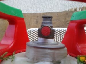 Das Ventil der Gasflasche
