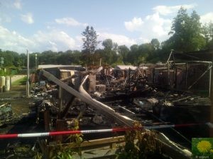 Der Brandplatz nach dem Löschen