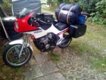 Das beladene Motorrad