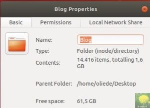 Screenshot des Blogordners